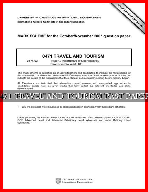 0471 Travel And Tourism Past Papers Wadaef