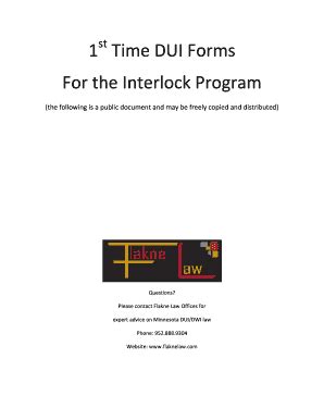 1 Time Dui Forms For The Interlock Program The Following Is A Public