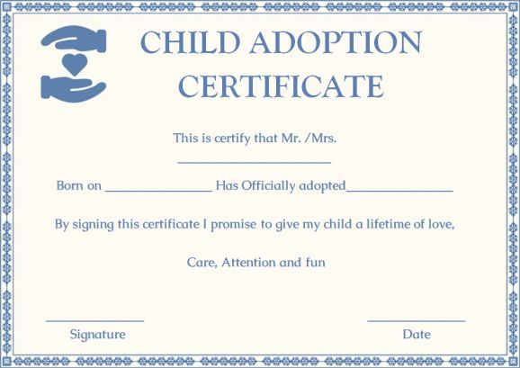 10 Adoption Certificates Templates Time Table Chart Pertaining To