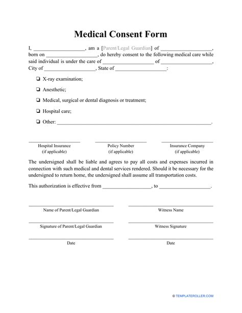 10 Best Printable Medical Forms Medical Printables Consent Forms