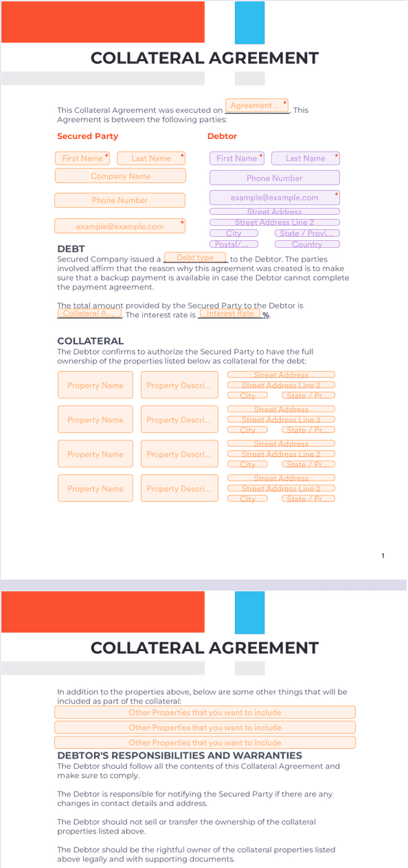 10 Collateral Agreement Templates Free Sample Example Format Download