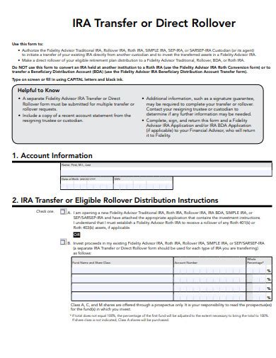 10 Ira Rollover Templates In Pdf Word