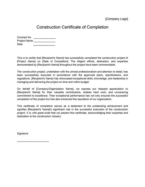 10 Template For A Certificate Of Completion Business Letter With Certification Of Completion