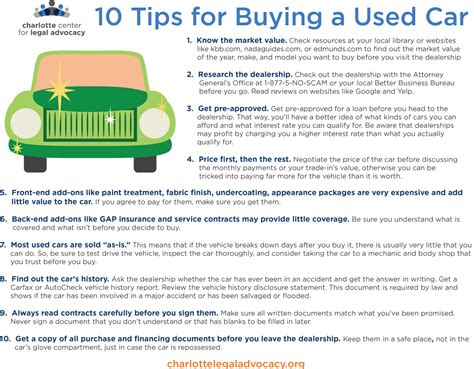 10 Things To Remember When Buying A Used Car Charlotte Center For