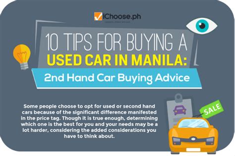 10 Tips For Buying A Used Car In Manila Infographic Ichoose