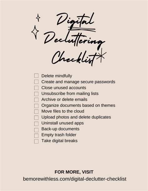 10 Ways To Declutter Your Digital World Checklist Abbl Pin Declutter Digital Declutter