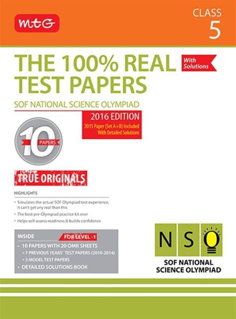 100% Real Test Papers (Previous Year Papers With Solutions)Nso Class 5 - Buy 100% Real Test ...