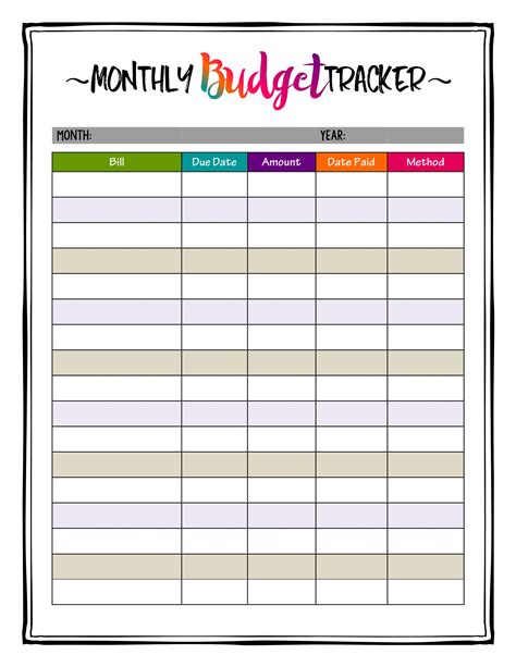 1000 Images About Bill Payment Schedule On Pinterest Monthly Budget Template Printable