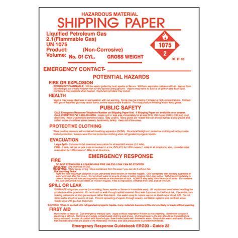 1075 Shipping Papers Cylinder Trucks 7 Amp Quot X 9 Amp Quot