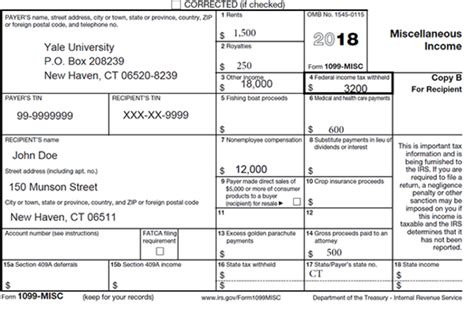 1099 Form Example