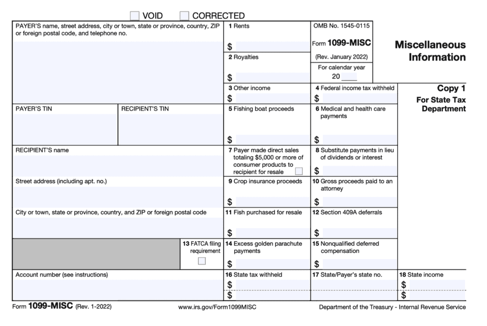 1099-Misc Form 2022 2023: Printable Irs Form 1099-Misc, 49% Off