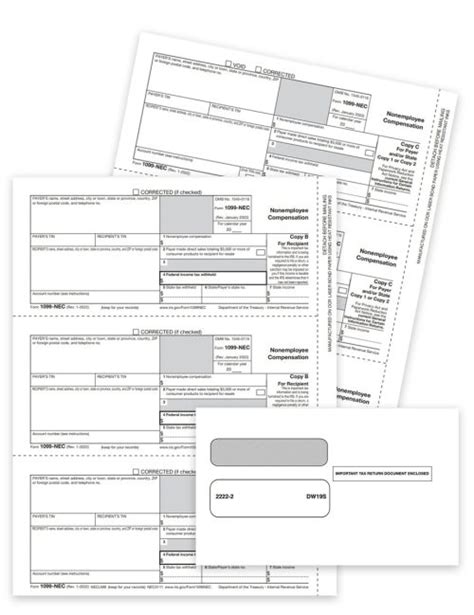 1099 Nec Tax Forms Envelopes Sets For Efilers Discounttaxforms