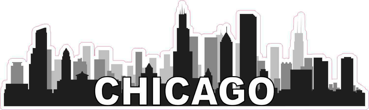 10In X 3In Chicago Skyline Sticker Travel Car Window Decal Bumper