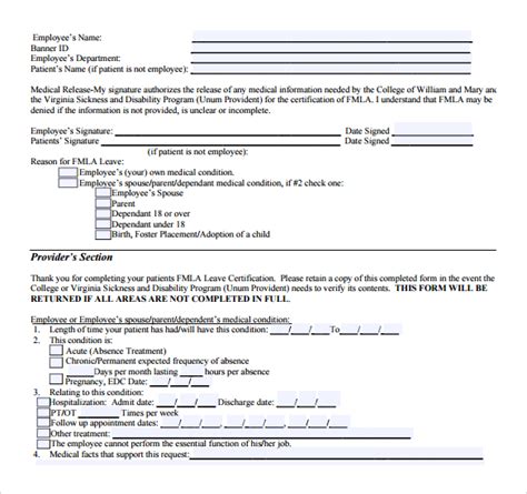 11 Fmla Forms Sample Templates