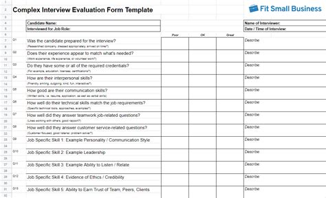 11 Free Interview Evaluation Forms Scorecard Templates Best