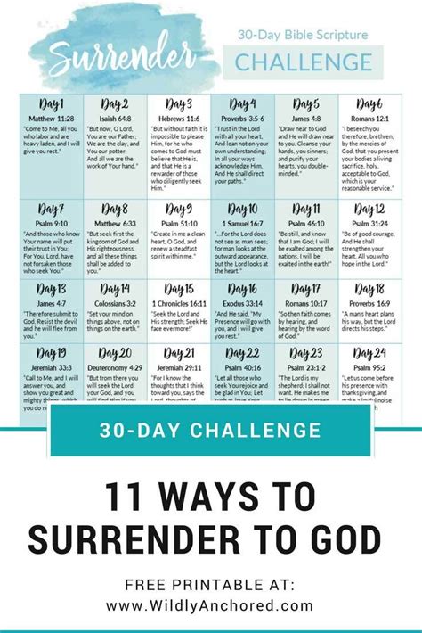 11 Ways To Surrender To God 30 Day Surrender Challenge Free Printable