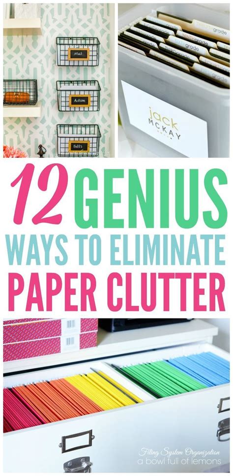 12 Genius Ways To Banish Paper Clutter Organization Obsessed Paper Clutter Organization