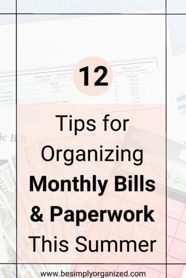 12 Tips For Organizing Your Monthly Bills And Paperwork Be Simply