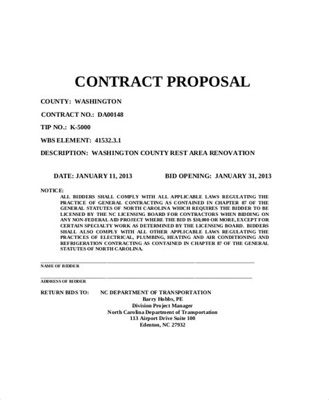 13 Sample Contractor Proposals Sample Templates