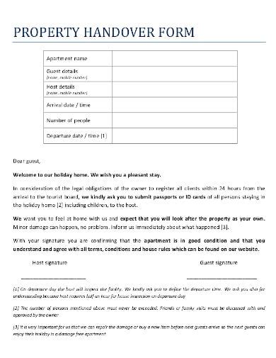 15 Free Property Handover Templates In Pdf Word Free Premium