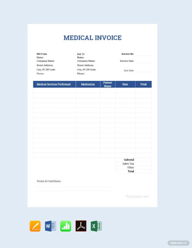 15 Medical Invoice Template Free Word Excel Pdf Format Download