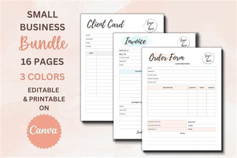 16 Editable Small Business Forms Bundle Orders Template