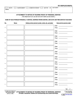 17 Printable Probate Form De 120 Templates Fillable Samples In Pdf Word To Download Pdffiller