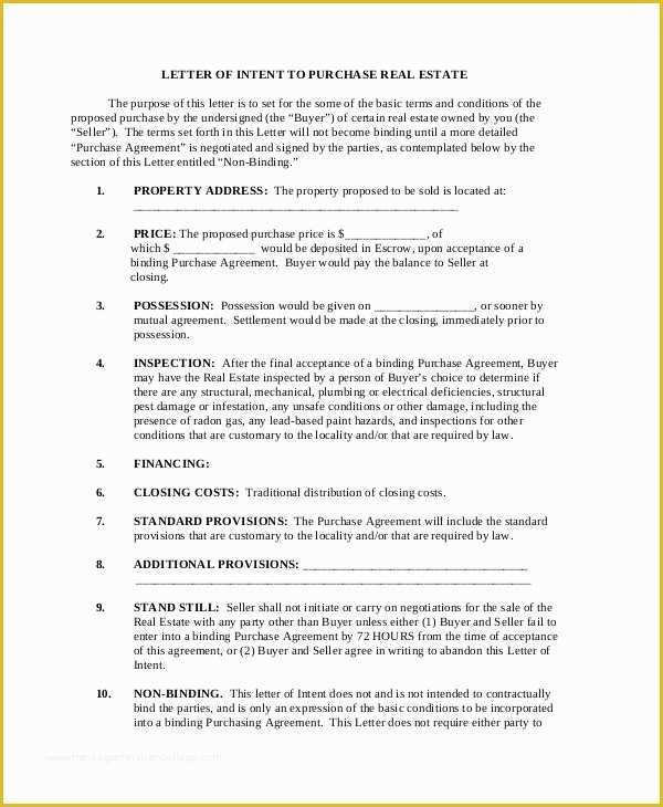 17 Purchase Letter Of Intent Free Word Pdf Format Download