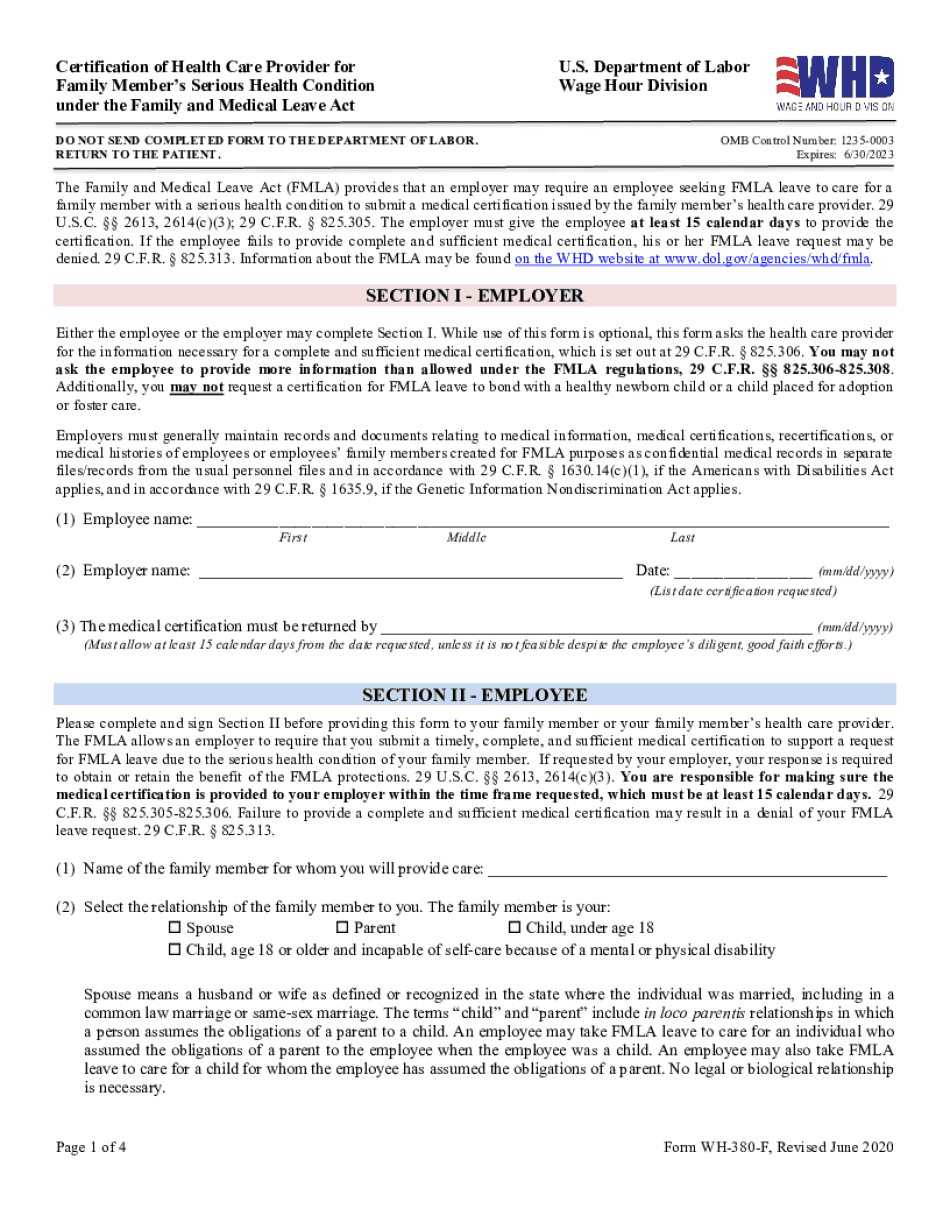 18 Printable Fmla Forms For Employee Templates Fillable Samples In