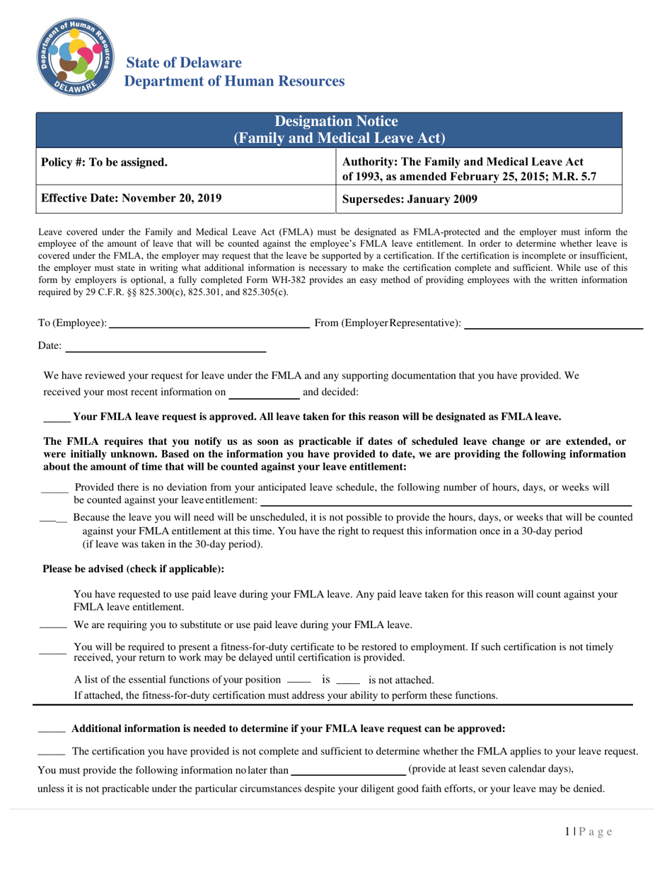 18 Printable Fmla Notice Requirements Forms And Templates Fillable