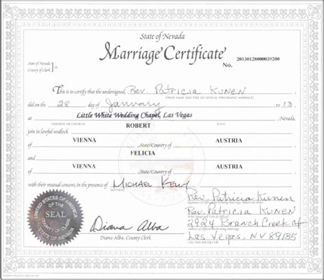 18 Printable Marriage Certificate Las Vegas Forms And Templates Fillable Samples In Pdf Word To Download Pdffiller