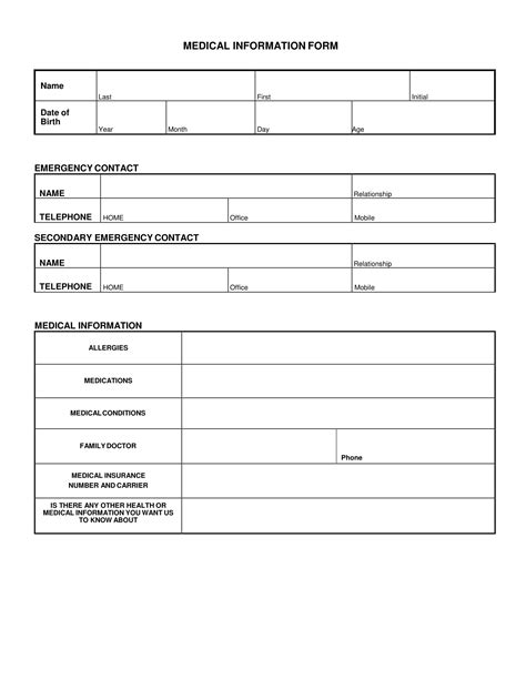 18 Printable Medical Forms Online Templates Fillable Samples In Pdf