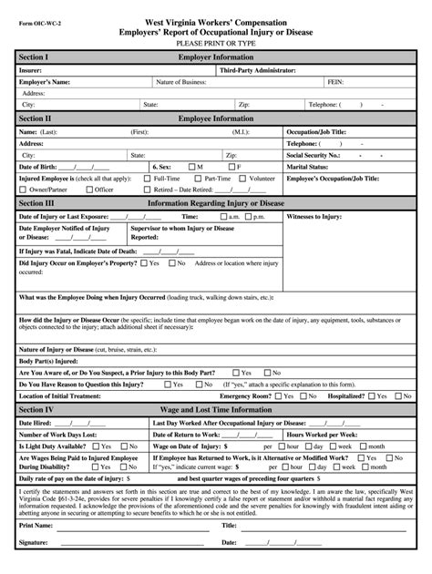 18 Printable Workers Compensation Insurance Application Forms And