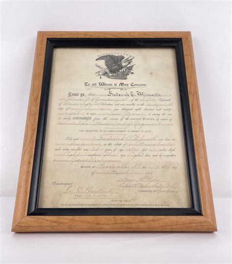 1898 Us Army Discharge Paperwork Proxibid