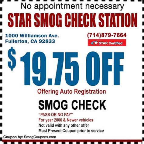 19 75 Off Smog Check Coupon Smog Check Fullerton