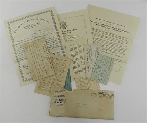 1918 19 Us Military Service Paperwork United States Treasury Renc Louis Trenton Military