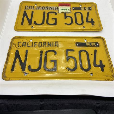 1956 California License Plates Dmv Cleared Ebay