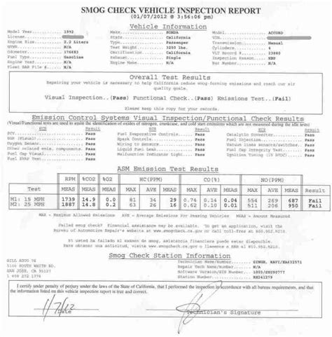 1992 Accord Flunks Ca Smog Inspection Report Included Honda Tech