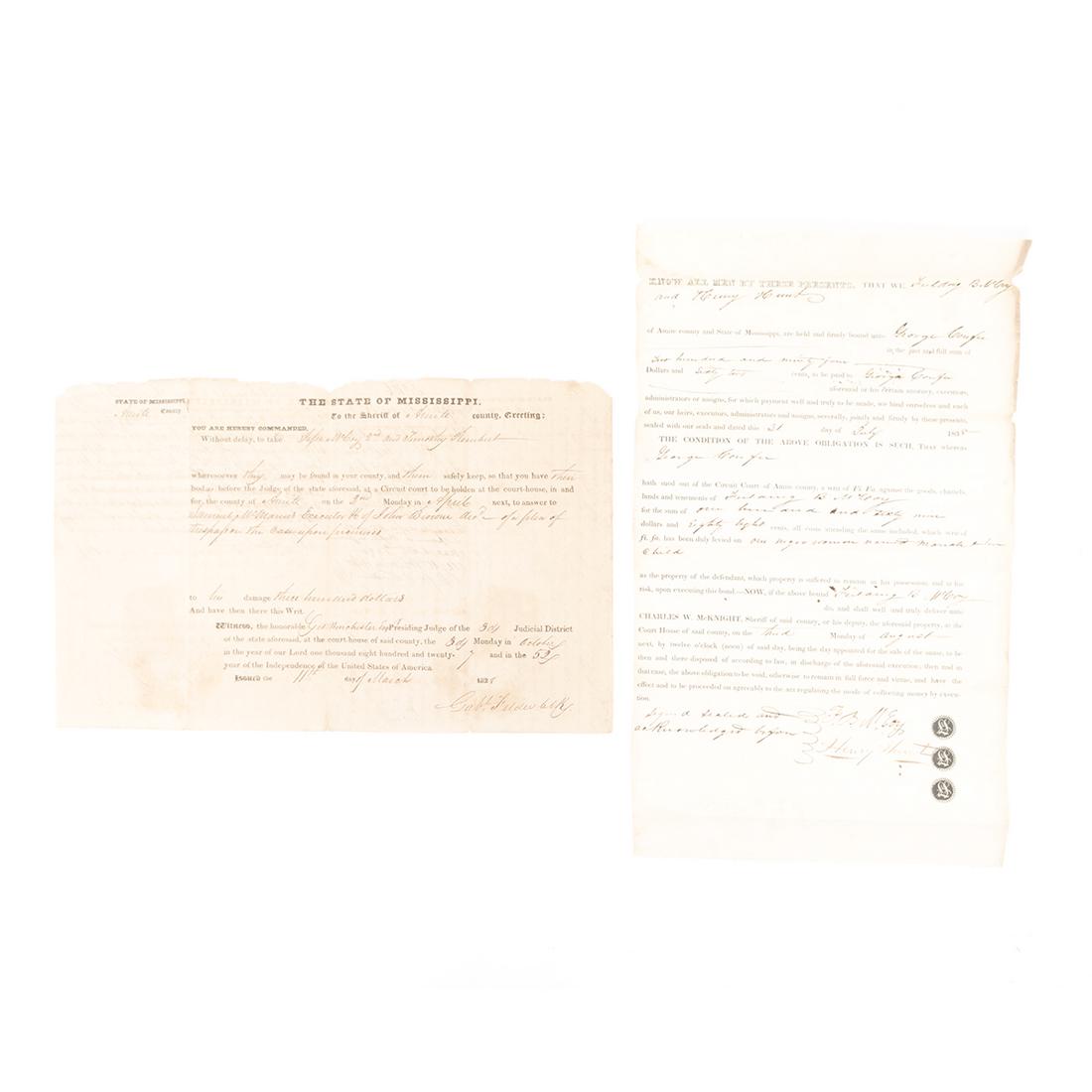 19Th Century Mississippi Ephemera Incl Slave Paperwork Auction