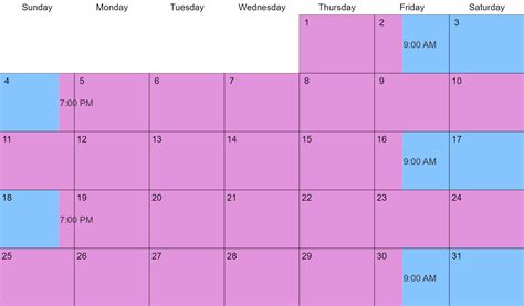 1St 3Rd And 5Th Weekends Custody Amp Visitation Schedule Examples