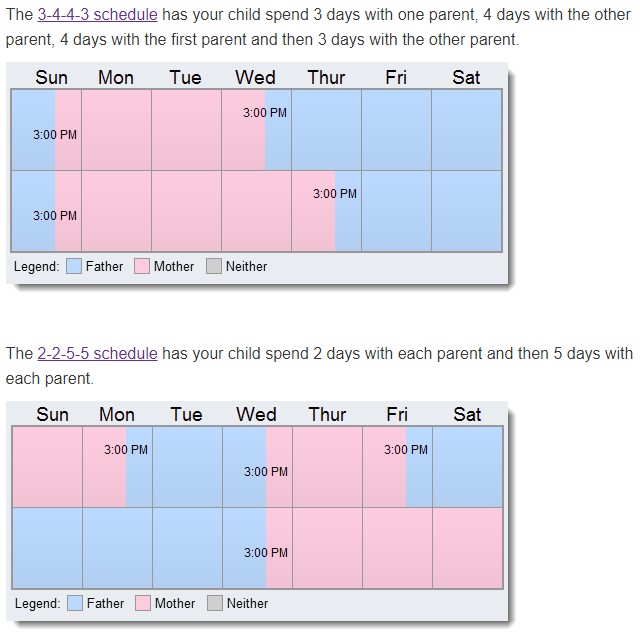 2 2 5 Custody Schedule Template