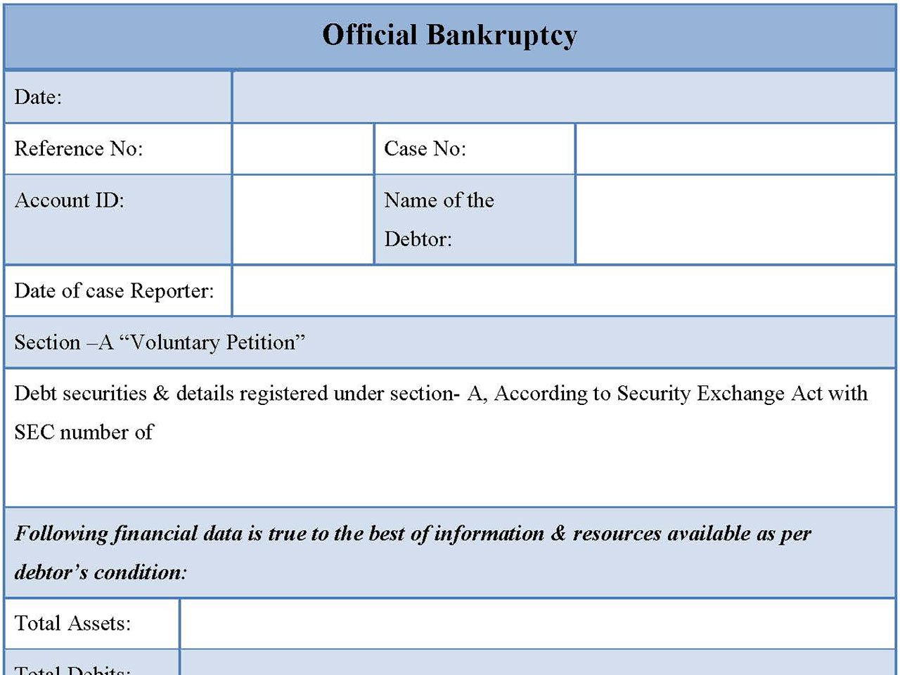 20 Bankruptcy Forms Editable Pdf Forms