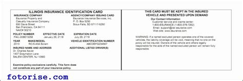 20 Fake Auto Insurance Cards Free Download Dannybarrantes Template