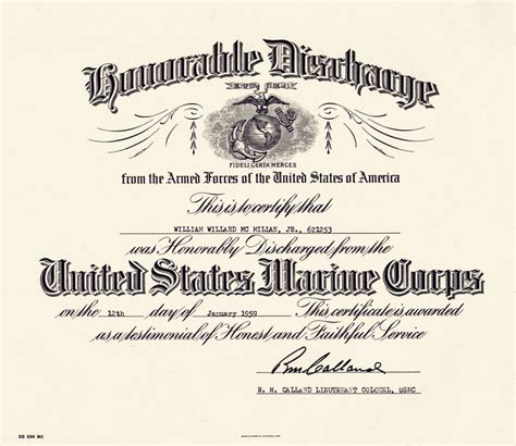 20 Honorable Discharge Certificate Template Dannybarrantes Template 2024