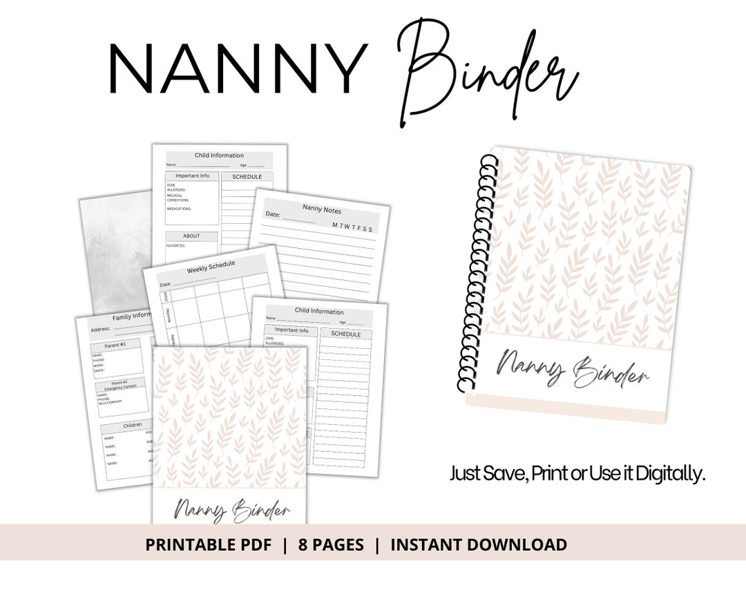 20 Nanny Binder Printables Ideas In 2023 Nanny Binder Checklist