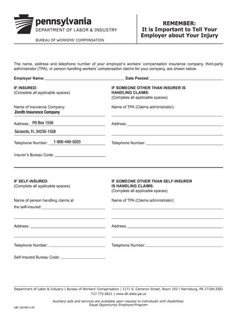 2009 Form Pa Libc 500 Fill Online Printable Fillable Blank Pdffiller