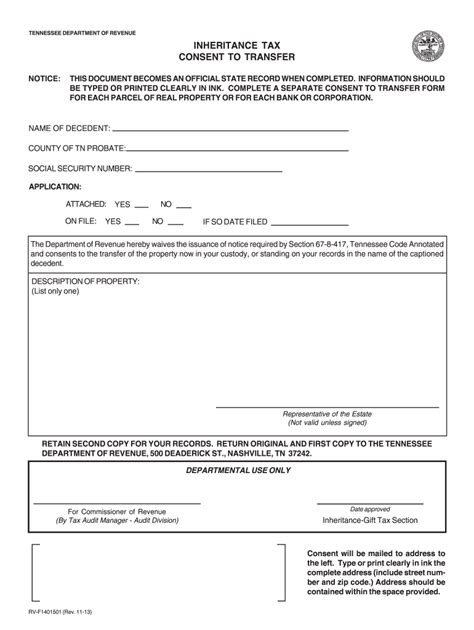 2013 2024 Form Tn Rv F1401501 Fill Online Printable Fillable Blank Pdffiller