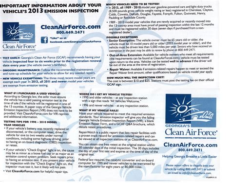 2013 Georgia Emissions Requirements Dvga