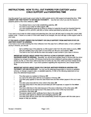 2016 2024 Form Az Instructions How To Fill Out Papers For Custody And Or Child Support And