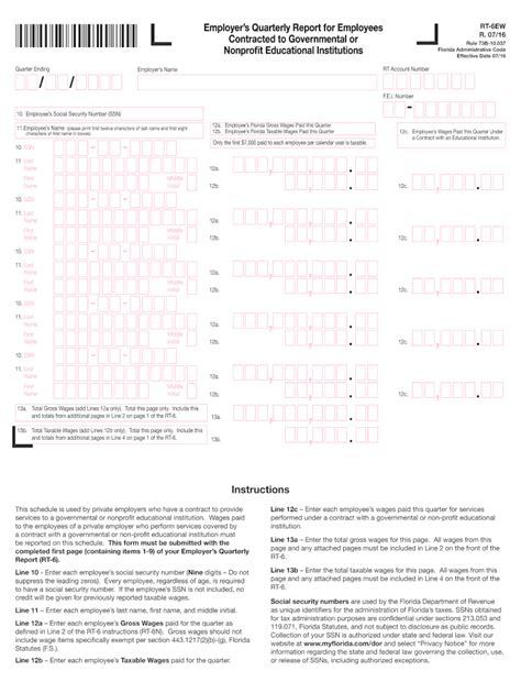 2016 Form Fl Rt 6Nf Fill Online Printable Fillable Blank Pdffiller